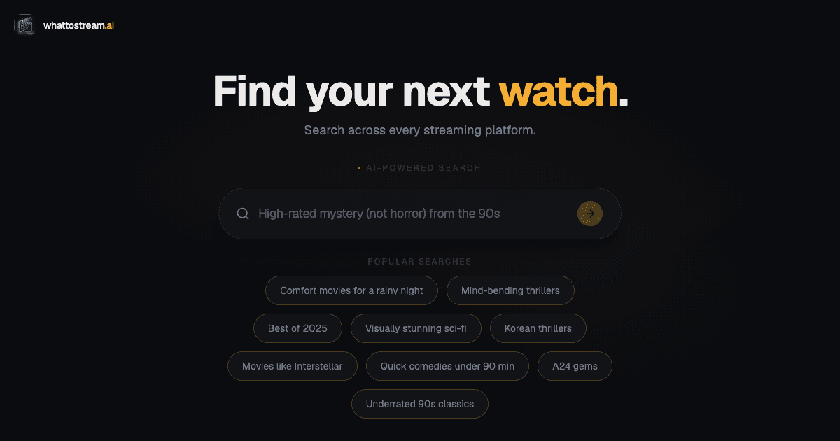 WhatToStream.ai live preview